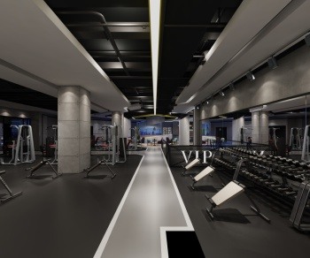 工业LOFT健身房3D模型下载