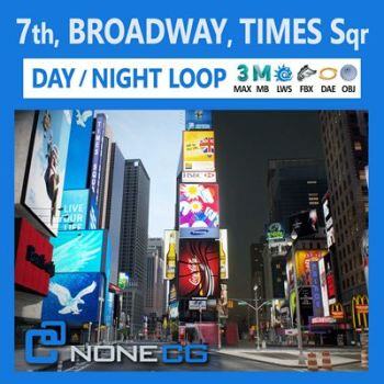 NoneCG – NYC Broadway 7th Av Times Square 3D model