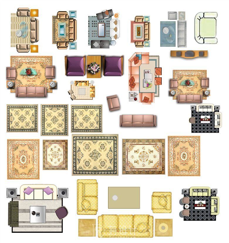 室内彩平图psd素材 - 有设计