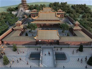中式寺庙 古建筑3D模型下载