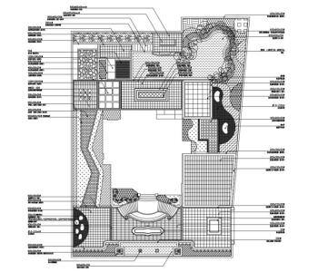 [湖南]新中式风格别墅花园景观施工图设计