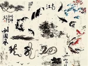 水墨风效果图素材PSD合集