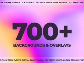 700+ Backgrounds Pack 700个扁平化彩色渐变MG图形背景动画预设包