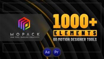 AE模板- MoPack V1.5 1000个时尚图形海报封面背景文字标题动画