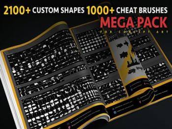 2100 + Custom shapes + 1000+ Cheat brushes Mega pack for Concept art
