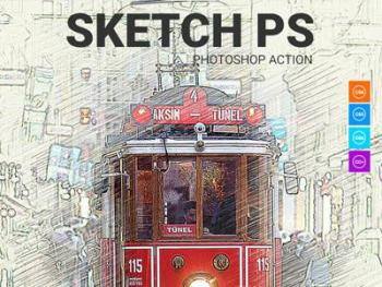 素描PS动作  Sketch ps Photoshop Action