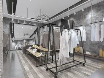 现代工业风服装店 3DMax2011 灯光材质完整 VR渲染
