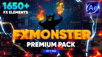 [AE脚本] FX MONSTER – Premium Pack [1650+ 2D FX Elements]