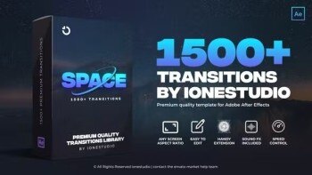[AE脚本] 1500+ Transitions for After Effects 1500组摄像机扭曲聚焦翻转无缝视频转场