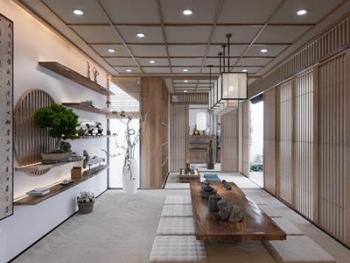 禅意庭院茶室书房3Dmax模型下载 3D Scene ZenHouse model