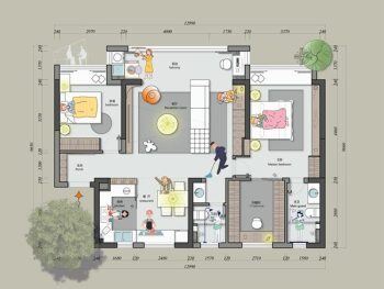 彩平面素材卡通人物PNG+EPS