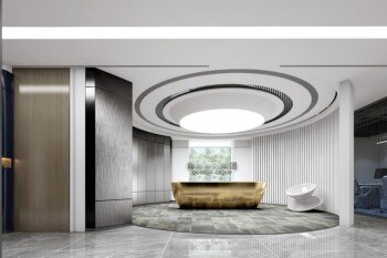 青源峰达集团慧心琉璃办公空间新中式办公室CAD施工图 | 3D模型 | 效果图