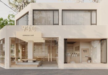 现代简约咖啡厅CAD施工图 | 3D模型 | 效果图