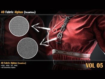 40个织物Alpha无缝贴图 40 Fabric Alphas (seamless) – VOL 05