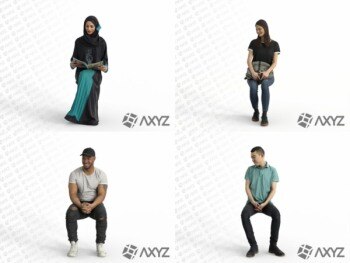 10个高精度人物3Dmax模型 AXYZ Design 3D People max fbx