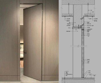 隐形门暗门CAD施工图 隐门家装节点图室内房门单开门深化大样图