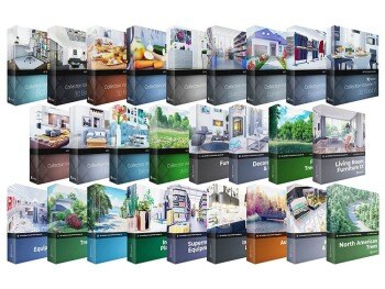 CGAxis 1000+3D模型超级捆绑（格式：MAX\C4D\FBX\OBJ） CGAxis – 1000+ 3D Models Bundle