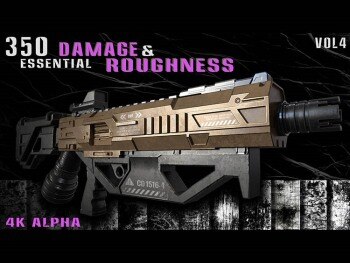 350个4K损伤和粗糙度缺陷Alpha贴图 350 Essential Damage & Imperfection Alpha_Vol.4