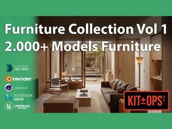 Blender 4000+室内家具3D模型合集  Interior Models 4000+ Models furniture  Asset Libraries  Vol.1+Vol.3