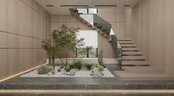 室内假山植物造景3D模型合集\无水印高清效果图