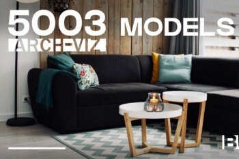 Blender 5003组室内家具床桌椅柜子沙发灯具植物3D模型 4套全集