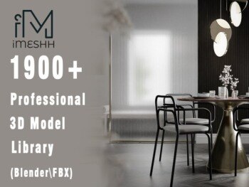 Imeshh 1900+高品质室内Blender 3D模型贴图材质库 Imeshh professional 3D Archviz Library for Blender