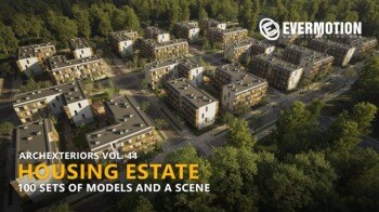 住宅小区场景3d模型 Evermotion – Archexteriors vol.44