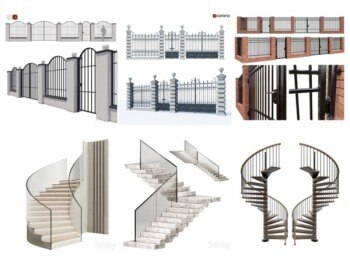 30套围墙楼梯栏杆3D模型合集 – 20241212