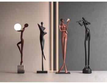 室内雕塑装置SU模型 景观小景场景雕塑造景场景家装工装单体艺术