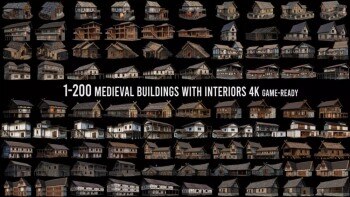 中世纪欧洲老房子建筑3D模型合集 200 OLD MEDIEVAL HOUSES BUILDINGS PACK (Blender/FBX格式)