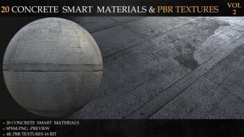 20组混凝土智能材料与PBR纹理 20 CONCRETE SMART MATERIALS & PBR TEXTURES-VOL 2