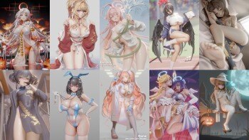 Ucupumar 3D Models Collection：23款Blender卡通女性角色模型合集